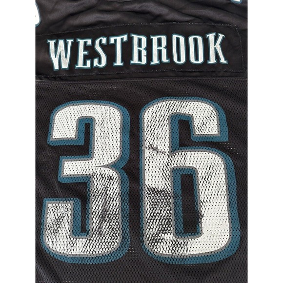 Reebok Brian Westbrook #36 Black Philadelphia Eagles Jersey Men's L Super Bowl - Picture 10 of 12